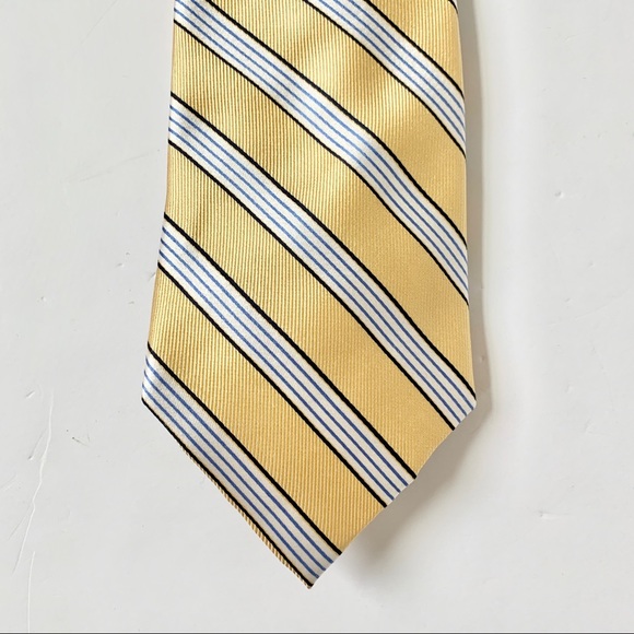 Men’s Yellow Blue Striped Nautical Tie - Picture 2 of 8